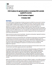 DHSC Guidance for general practice on accessing DHSC centrally supplied flu vaccines: For GP Practices in England